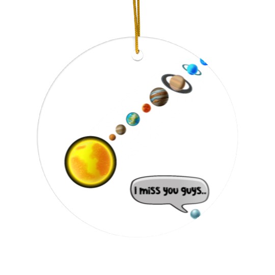 Funny Pluto and Solar System Space Science Gift Ceramic Ornaments