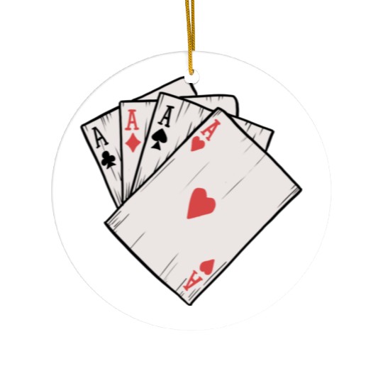 Traditional Tattoo Four Aces Playing Card Game Ceramic Ornaments