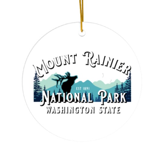 Vintage Mount Rainier National Park Washington Sou Ceramic Ornaments
