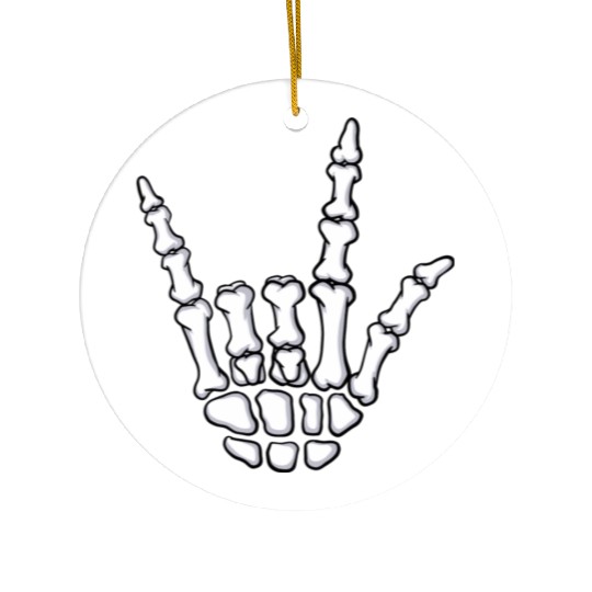 I Love You Sign Language Gift Skeleton Hand Hallow Ceramic Ornaments