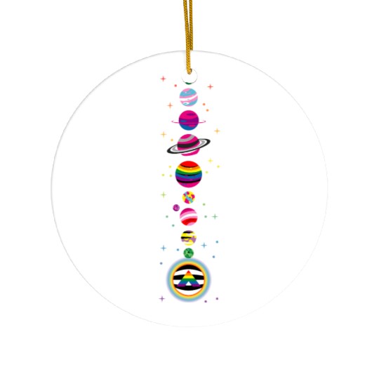 Solar System LGBT Ceramic Ornaments