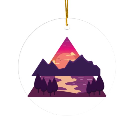Purple Triangle Ceramic Ornaments
