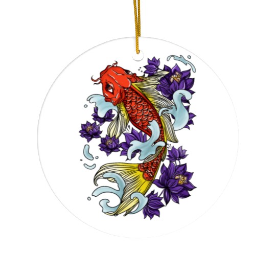 Koi Fish Cool Japanese Tattoo Japan Carp Gift Idea Ceramic Ornaments