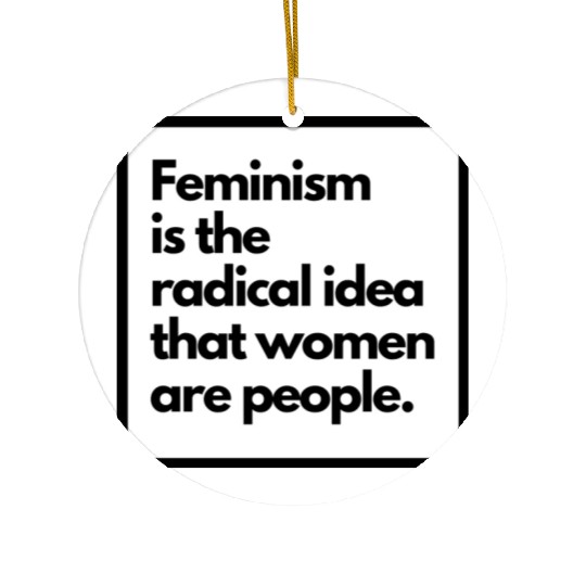 Feminism solid back sticker Ceramic Ornaments