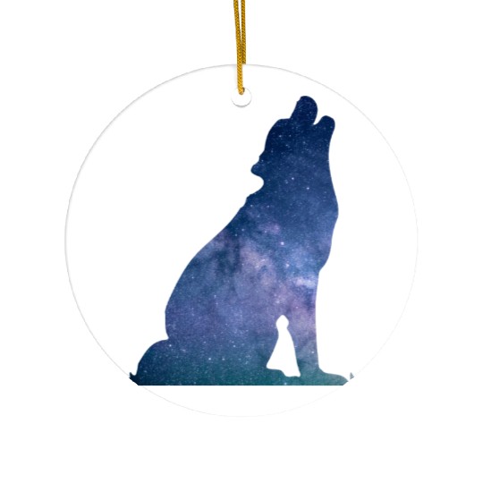 Galaxy Wolf Ceramic Ornaments