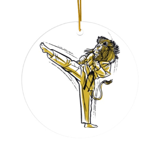 Lion fighter sword Judo Karate Ceramic Ornaments