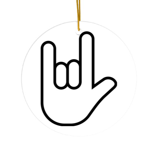 Rock hand icon 07 Ceramic Ornaments