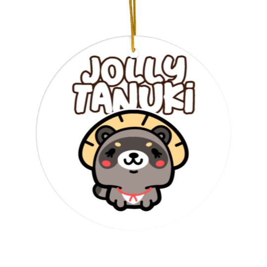 Jolly Tanuki Raccoon Ceramic Ornaments