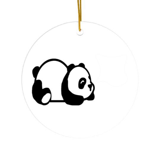 PANDA SARCASM NOT TODAY Ceramic Ornaments