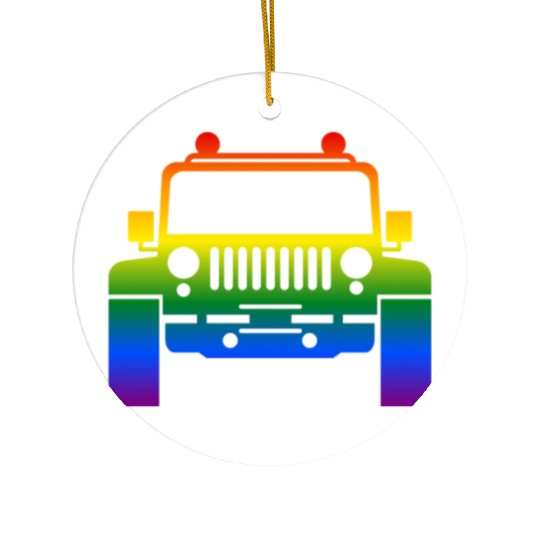 Rainbow Pride Jeeps LGBT Ceramic Ornaments