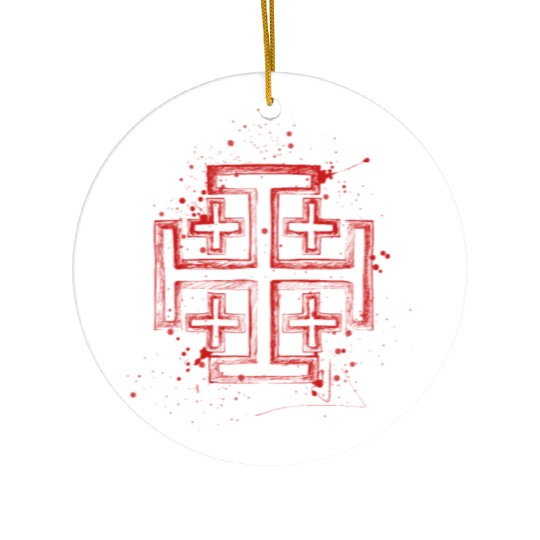Knights Templar Crusader Cross Ceramic Ornaments