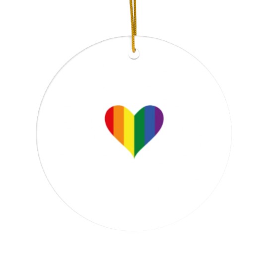 Free Mom Hugs Pride LGBTQ Rainbow Heart Ceramic Ornaments