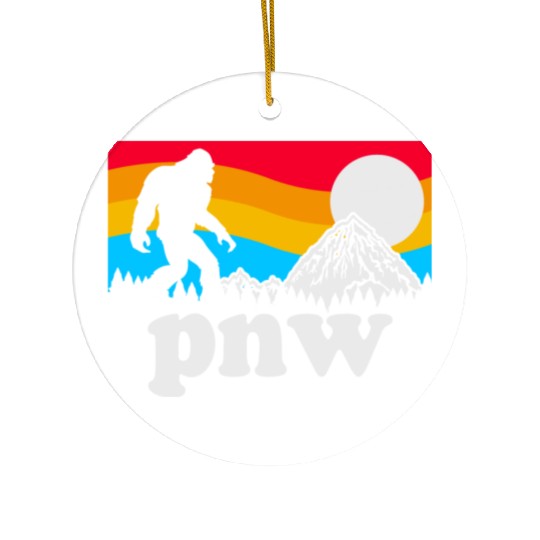 PNW Pacific Northwest Bigfoot Ceramic Ornaments