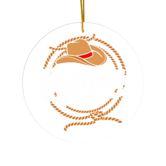 Yeehaw Cowboy Western For Men Bull Riding Rodeo Ceramic Ornaments