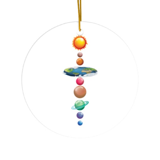 Solar System Flat Earth I Love My Planet Space Ceramic Ornaments