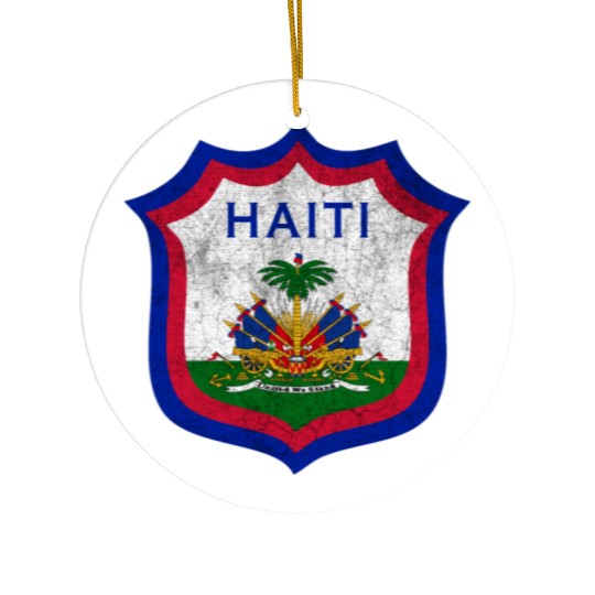 Haiti Crest Design Ceramic Ornaments
