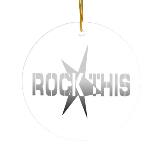 rockthis square silver Ceramic Ornaments