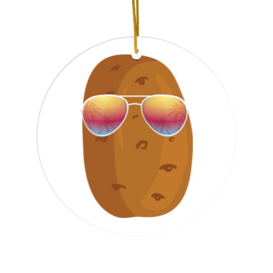 Potato With Sunglasses Ceramic Ornaments