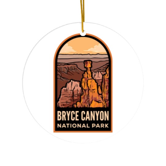 Bryce Canyon National Park Badge Ceramic Ornaments