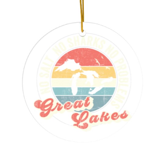 No Salt No Sharks No Problems Great Lakes Ceramic Ornaments