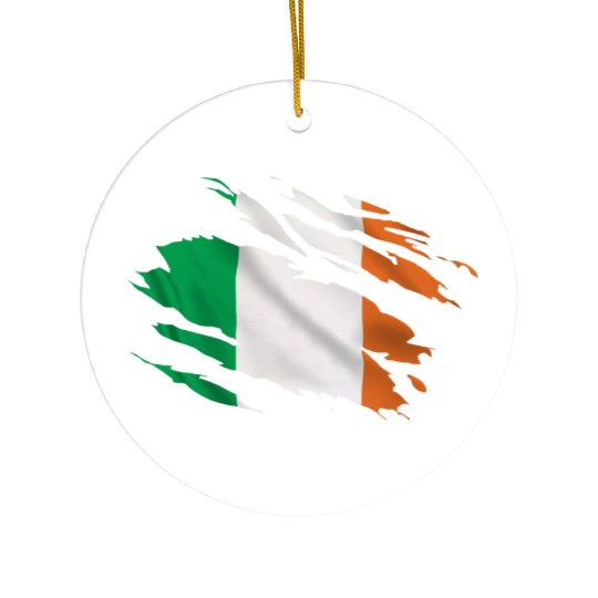 Ireland Ripped Flag Ceramic Ornaments