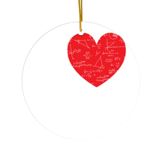 I Love Math Heart Math Ceramic Ornaments