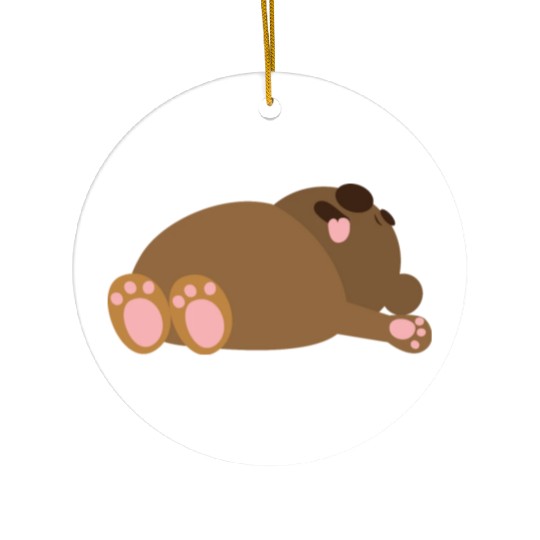 Passed out teddy bear Ceramic Ornaments
