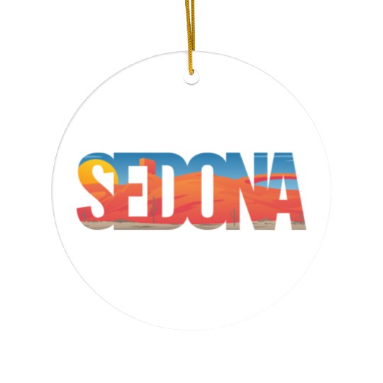 Sedona Arizonna Scenic Typography Ceramic Ornaments
