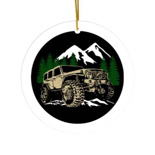 Mountain Jeep Ceramic Ornaments