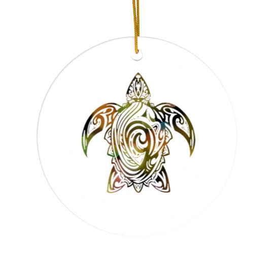 tribal turtle Ceramic Ornaments