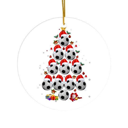 Soccer Balls Christmas Tree Ceramic Ornaments