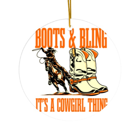 Rodeo Cowgirl Ceramic Ornaments