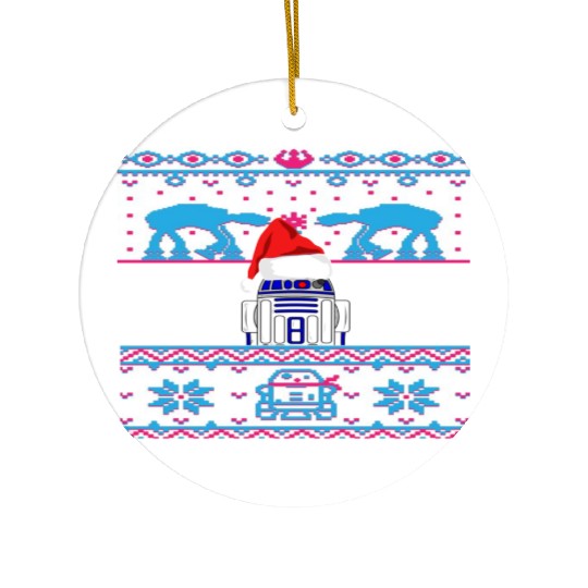 R2D2 Ugly Christmas Sweater Ceramic Ornaments