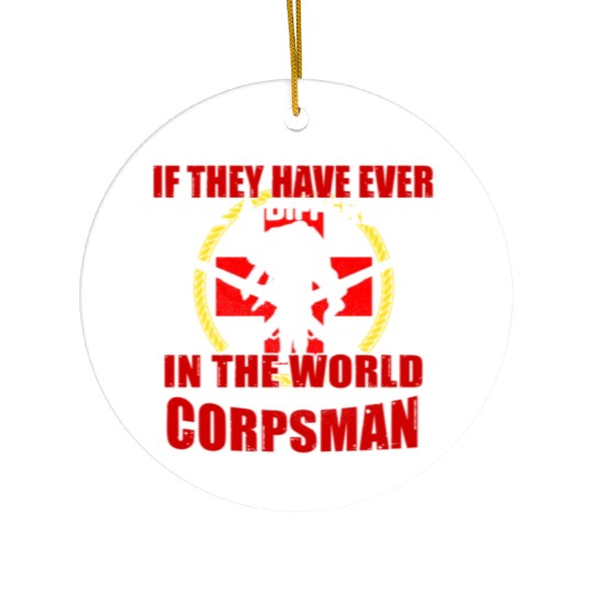 Devil US Navy Corpsman DOC Badass Army Veteran Ceramic Ornaments