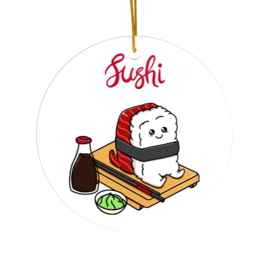 Happy Tuna Sushi Ceramic Ornaments