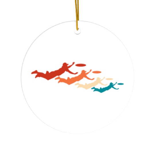 Ultimate Frisbee Retro Vintage Ceramic Ornaments