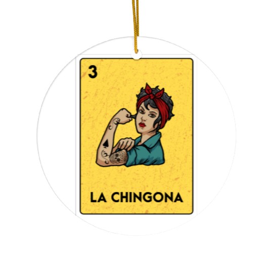 La Chingona Mexican Lottery Bingo Game Card Player Ceramic Ornaments