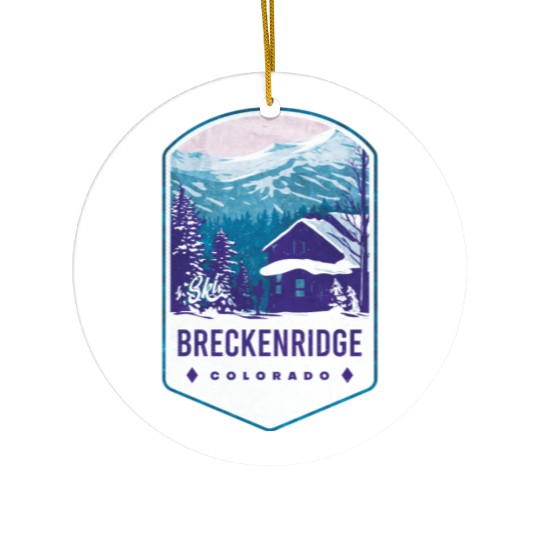 Breckenridge Colorado Ski Badge Ceramic Ornaments