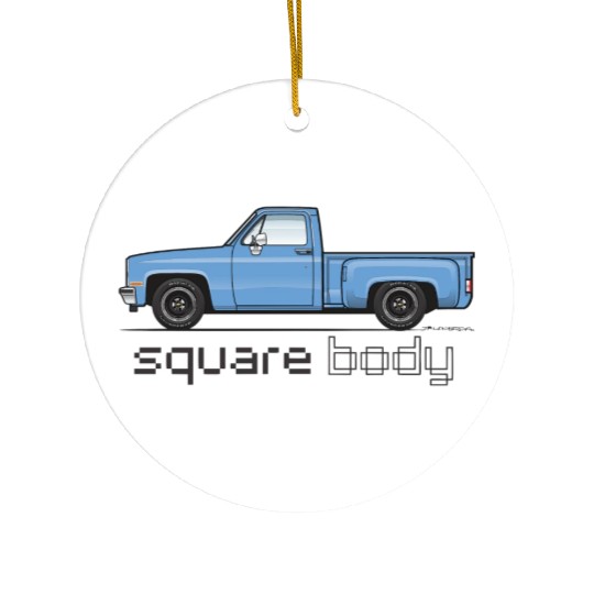 Square Body Light Blue Ceramic Ornaments