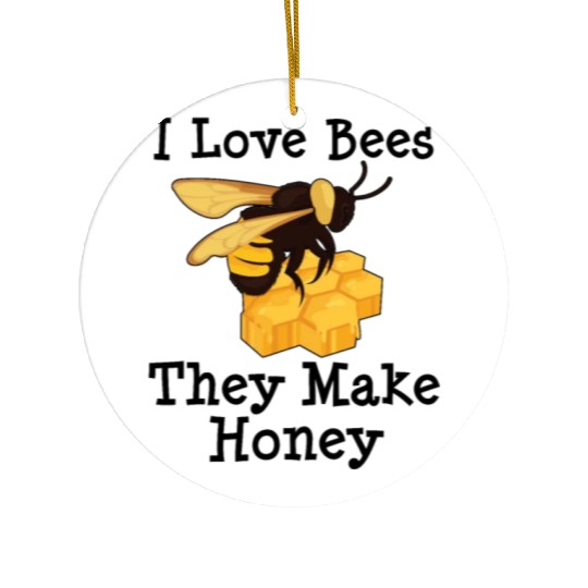 I Love Bees Honey Bee Beekeeping Beekeeper Ceramic Ornaments