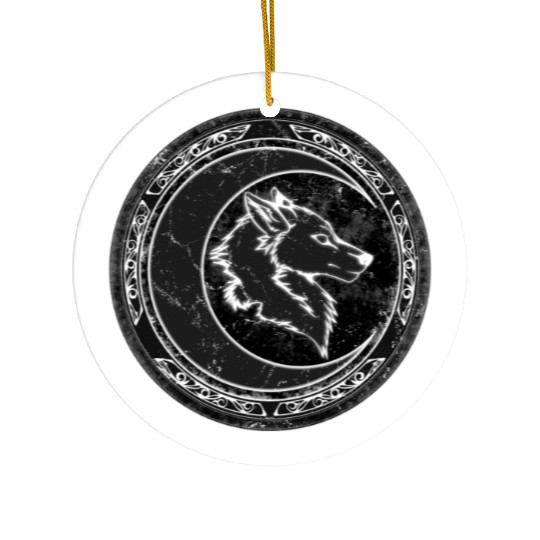 Wolf Moon Ceramic Ornaments