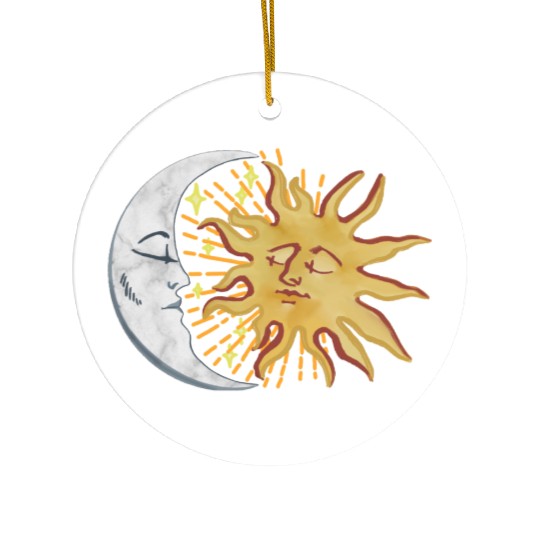 Sun and Moon Ceramic Ornaments