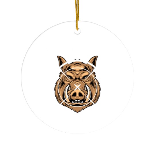 Boar wild boar hunting Wild boar hunter Ceramic Ornaments