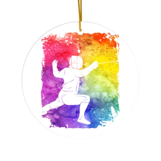 Fencing Retro Ceramic Ornaments