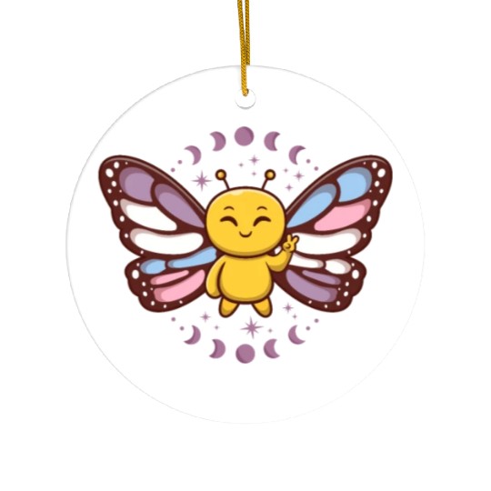 Intersex Monarch Butterfly Subtle Discreet Pride Ceramic Ornaments