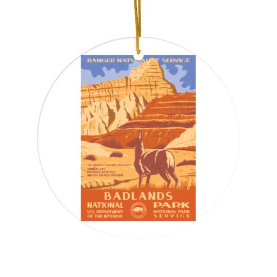 Badlands National Park WPA Ceramic Ornaments