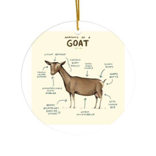 anatomy of a goat greeting card Ceramic Ornaments