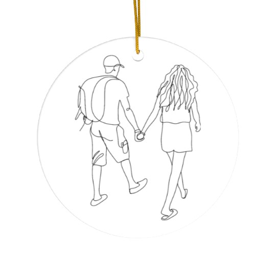 Couple drawing Ceramic Ornaments