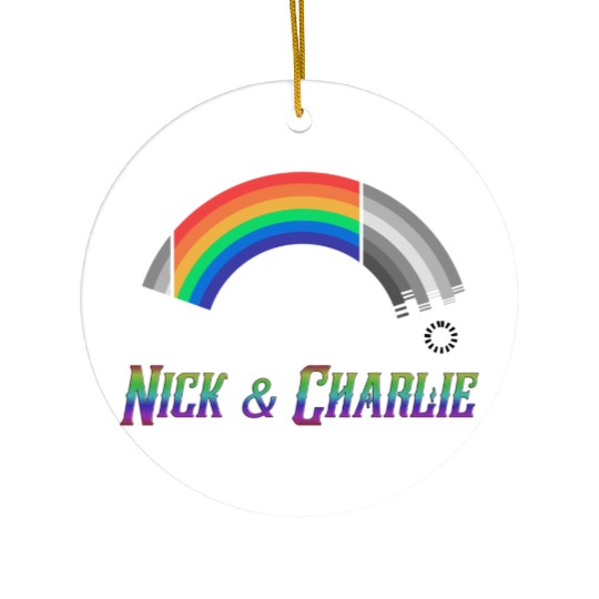 Heartstopper Rainbow LBGTQIA+ Nick and Charlie Ceramic Ornaments