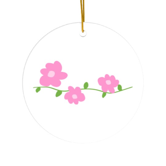 pink flowers plants symbol nature Ceramic Ornaments